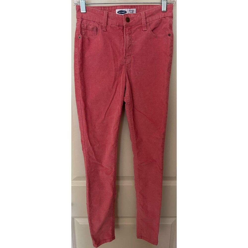 Old Navy Bubblegum Rockstar Super Skinny High Rise Cords Women's Sz 2